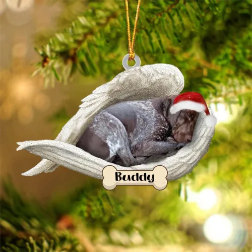 Vista 123 de Afghan Hounds - Adorno de Navidad con alas de ángel durmiente, recuerdo personalizado para perros 2024, adorno de forma acrílica, regalos