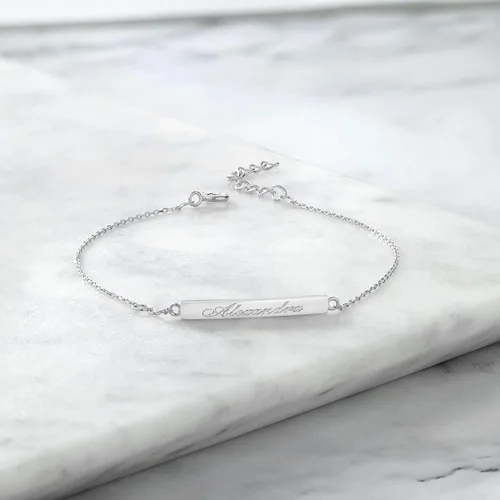 Vista 4 de Gema Stone King 925 - Pulsera de plata de ley personalizada, 1.063 x 0.118in, ajustable, para mujer