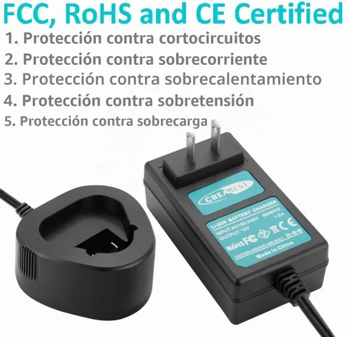 Vista 6 de Creabest Cargador de batería de iones de litio de 12 V compatible