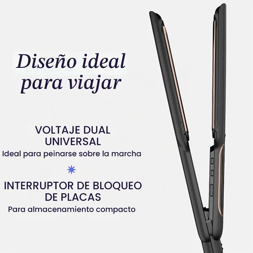 Vista 4 de Hot Tools - Plancha plana profesional de oro rosa extra largo, placa de 1.5 pulgadas Placas extra anchas para un estilo rápido, calor uniforme