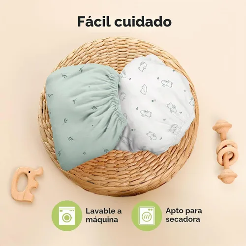 Vista 7 de Pack and Play - Juego de sábanas bajeras para cuna, paquete de 2 unidades conejitos