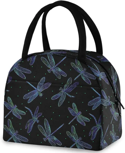 Vista 17 de Bolsa de almuerzo reutilizable para Halloween, colores arcoíris, murciélagos, estrellas, bolsa térmica aislada para el regreso a la escuela