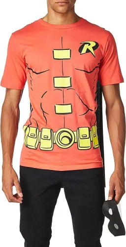 Vista 4 de Rubie's Costume DC Comics - Camiseta para hombre con capa y máscara