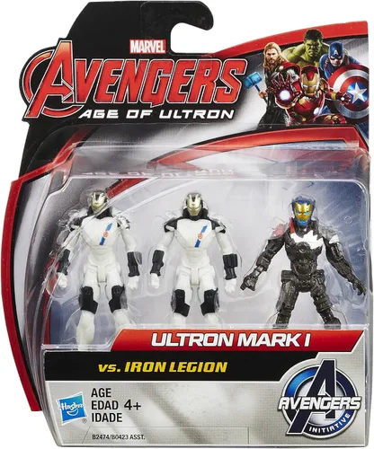 Vista 2 de Marvel Avengers - Juego de figuras de acción – Paquete de 3 figuras Age of Ultron Iron Legion vs. Ultron Mark 1 Juguetes coleccionables