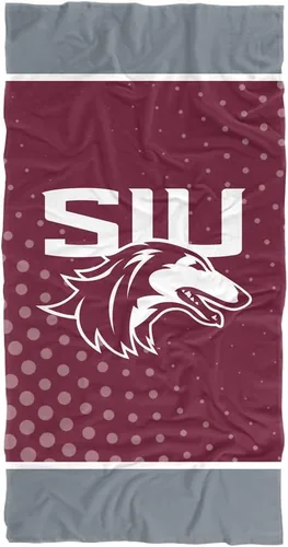 Vista 69 de LOGOVISION Manta Abilene Christian University, 30x60 Logo Dots CottonFront/PolyBackBeachTowel