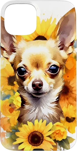 Vista 9 de Chihuahua Dog Watercolor Funda de girasol Chihuahua para iPhone 17