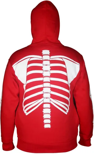 Vista 3 de Skylinewears Sudadera con capucha para hombre, diseño de calavera de esqueleto, disfraz de Halloween