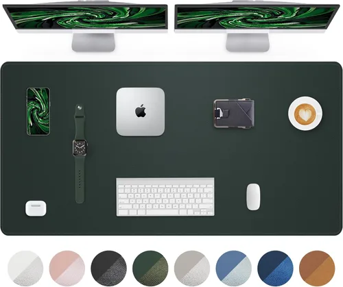 Vista 42 de Tapete protector para escritorio y mouse, antideslizante, de piel sintética, tapete impermeable de escritura para laptop, para oficina y hogar