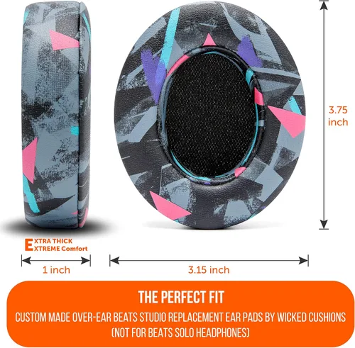 Vista 6 de WC Wicked Cushions - Almohadillas de repuesto para Beats Studio 2 y 3 (B0501, B0500) con cable e inalámbrico NO es compatible con Beats Solo