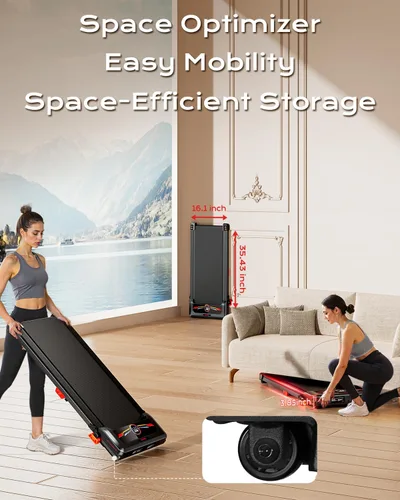 Vista 4 de Walking Pad, Treadmill with Incline, 10% Under Desk Treadmill, EAGLOG 2.5HP Portable Treadmills for Home Small Women, Running Machine with Remote