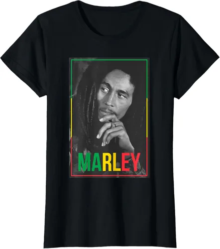 Vista 43 de Camiseta blanca oficial de Bob Marley Photo S Negro