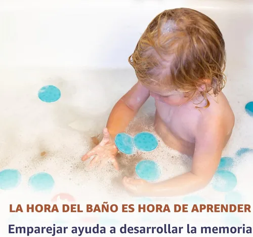 Vista 3 de merka Bath Toys Flash Cards - 30-Pack, 2.25-Inch EVA Foam, Multicolor - Baby Bath Toys & Memory Matching Game & Bathtub Flash Cards