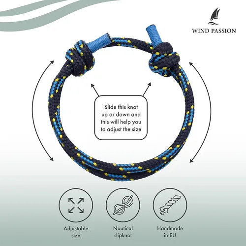Vista 19 de Wind Passion Pulsera para hombre con cuerda mono con estilo náutico trenzado