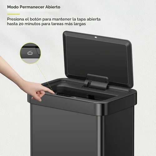 Vista 7 de EKO EcoNova Bote de basura automático con sensor de 13.2 galones/50L para cocina, bote de basura sin tocar de acero inoxidable con tapa de cierre