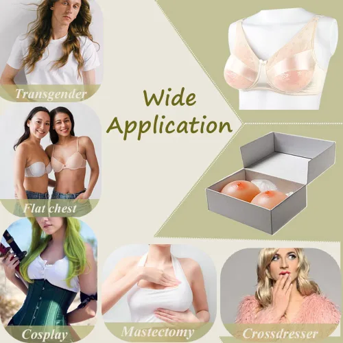 Vista 5 de Prótesis de mastectomía de silicona para el pecho de Cosplay Crossdresser Transgénero Waterdrop 1 par A a G Cup