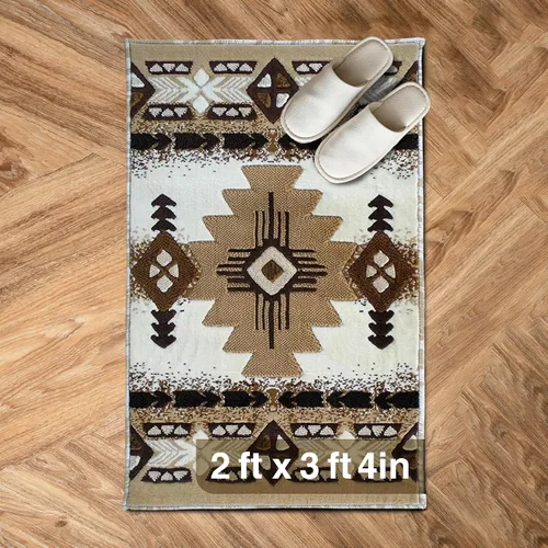 Vista 86 de YHSF South West - alfombra estilo nativo americano del suroeste C318 - fácil de limpiar, gruesa, suave, duradera, alfombra inspirada en tribus