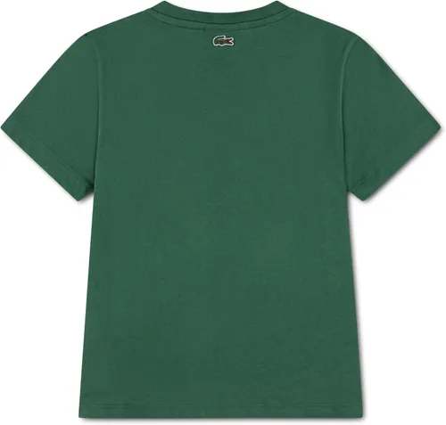 Vista 2 de Lacoste Camiseta unisex con estampado de cocodrilo bordado para adultos Verde