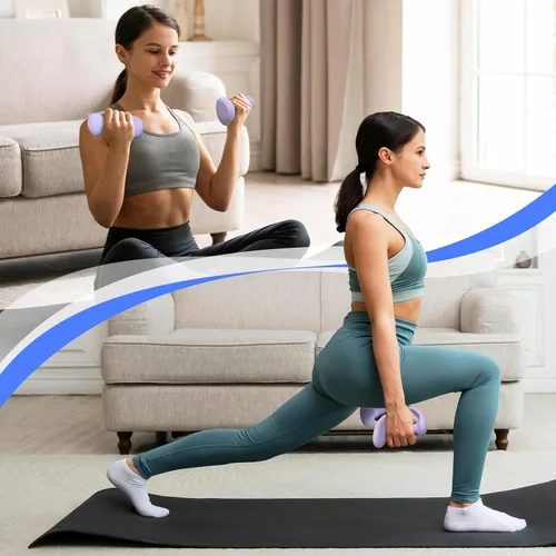 Vista 7 de HXD-ERGO Juego de mancuernas ergonómicas para mujeres, pesas de mano para mujeres, para pilates, yoga, correr, entrenamiento de fuerza