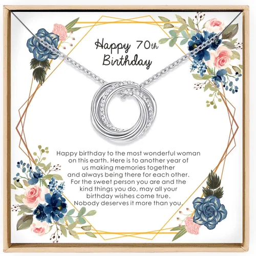 Vista 7 de Regalos de cumpleaños para mujer, collar de plata de ley 30, 40, 50, 60, 70, 80, 90, cumpleaños, 3, 4, 5, 6, 7, 8, 9, joyería de la década de 30