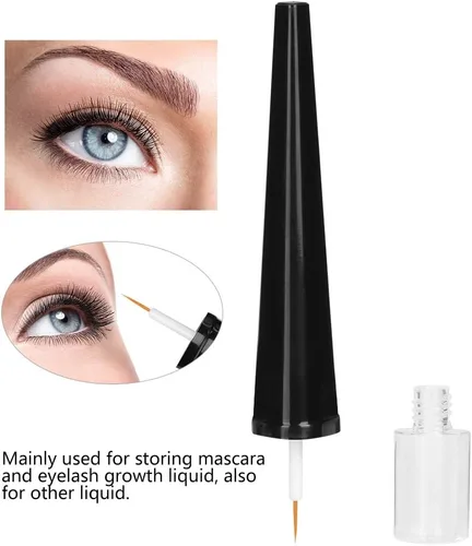 Vista 2 de 25 tubos de rímel vacíos de 0.2 fl oz, botellas de plástico para delineador de ojos, botella extensor de pestañas, recargable portátil, es