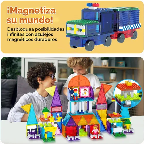 Vista 7 de PicassoTiles Bloques de construcción magnéticos Azulejos de ladrillo STEM creativos azulejos magnéticos Set de complementos de construcción Juguete