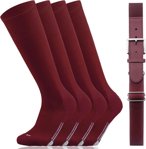 Vista 12 de Youper Conjunto combinado de cinturón y calcetines de béisbol/sóftbol juvenil (2 pares de calcetines y 1 cinturón)
