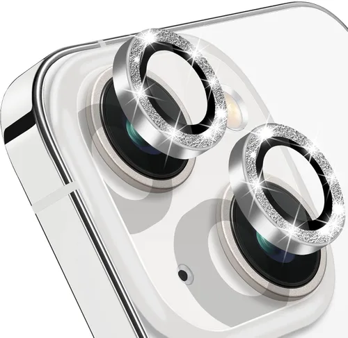 Vista 14 de Compatible con iPhone 14 y 14 Plus, protector de lente de cámara antiarañazos, protector de pantalla de vidrio templado 9H, anillo de cámara a Negro