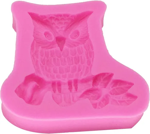 Vista 3 de Moldes de silicona reutilizables de grado alimenticio con forma de búho en 3D, antiadherente, decoración de pasteles de chocolate, galletas