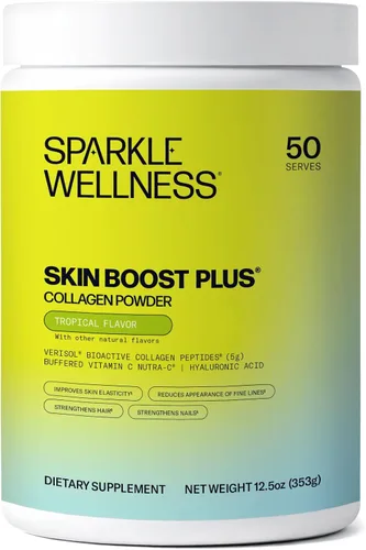 Sparkle Wellness VERISOL - Péptidos de colágeno hidrolizados bioactivos | Suplemento de colágeno en polvo con vitamina C y ácido hialurónico para la