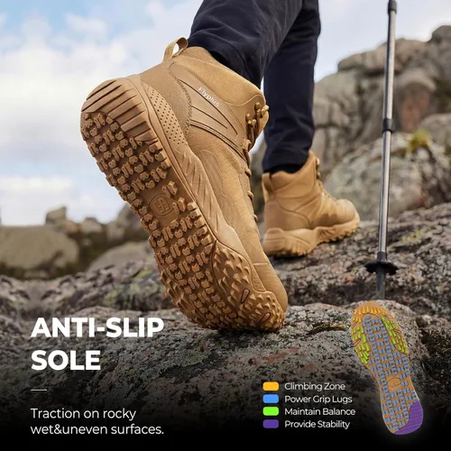 Vista 5 de Men's Military Tactical Boots Waterproof Lightweight Non-Slip Arena táctica