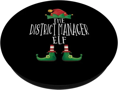 Vista 2 de District Manager Elf - Camisa familiar a juego con diseño de elfo, PopSockets de Navidad intercambiables