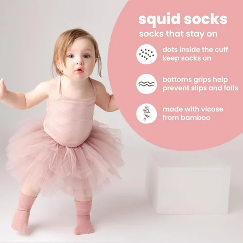 Vista 73 de squid socks Calcetines de viscosa de bambú 0-6M, 6-12M, 12-24M y 2T-3T Calcetines que se mantienen puestos
