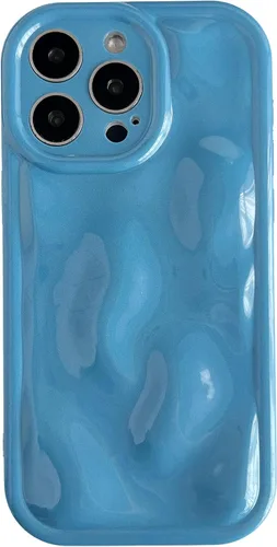 Vista 16 de Caseative Funda para iPhone 15 Pro Max, color negro Suavidad de la galjanoplastia de cromo del patrón de la burbuja del meteorito de la onda