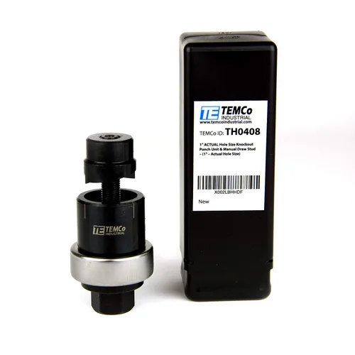 Vista 2 de TEMCo TH0408-1 - Unidad de perforación de tamaño real con perno de extracción manual (1.00 pulgadas, tamaño real del agujero)