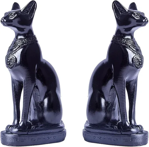 Vista 9 de EASCHEER Estatua de diosa egipcia de gato Bastet Decoración egipcia 1 pieza (10.7 cm Negro)