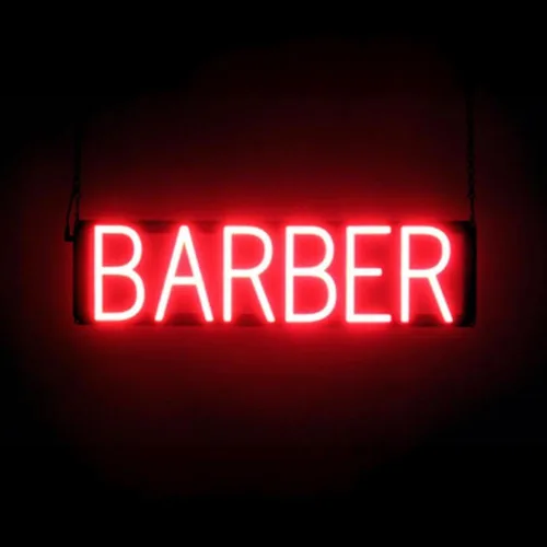 Vista 26 de SpellBrite Letrero LED Neon BARBER SHOP para negocios - Blanco, 24" x 15