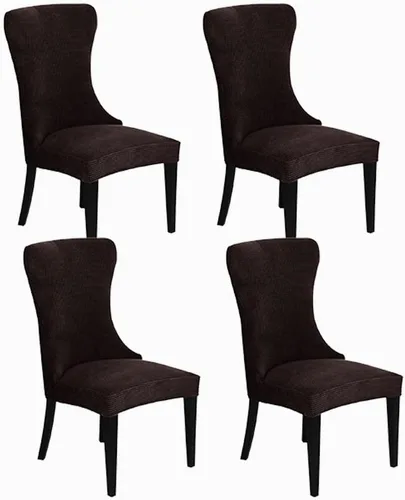 Vista 15 de XMNTG Juego de 1 funda elástica de jacquard para silla con respaldo de ala, fundas reutilizables y lavables para sillas de comedor, para banquetes