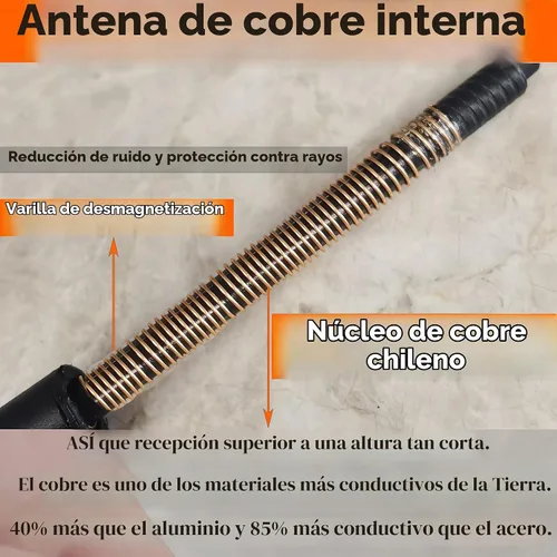 Vista 4 de Antena de goma para Dodge Durango (2011-2013), antena Dodge Durango – A prueba de lavado de autos, 8 pulgadas de bobina de cobre interna de repuesto