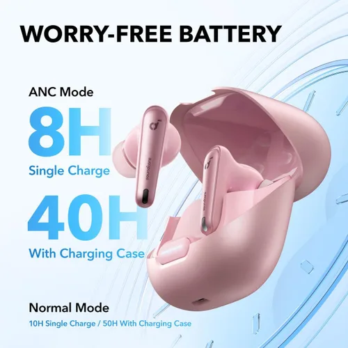 Vista 5 de Auriculares inalámbricos Soundcore by Anker Liberty 4 NC Rosa pastel