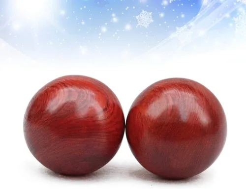 Vista 2 de HEALLILY Baoding Bolas de madera para ejercicio de salud, pelotas de meditación, masaje, fitness, terapia, masaje de manos, 2 unidades (2.4 in)