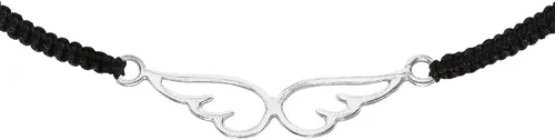 Vista 3 de AeraVida Alas de ángel espiritual, plata de ley 925, pulsera ajustable con cuerda de algodón, Metal