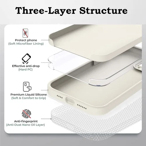 Vista 4 de Funda para iPhone 12 Pro Max, silicona líquida a prueba de golpes mejorada [protección de cámara] forro de microfibra delgada y suave antiarañazos