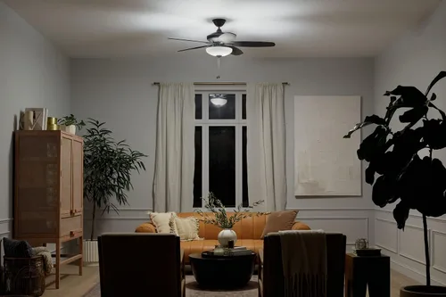 Vista 13 de Ventilador LED Renew Select de 52 pulgadas en negro satinado, para cocina, sala de estar, dormitorio, estudio y estudio, (52 x 52 x 17.5 pulgadas)