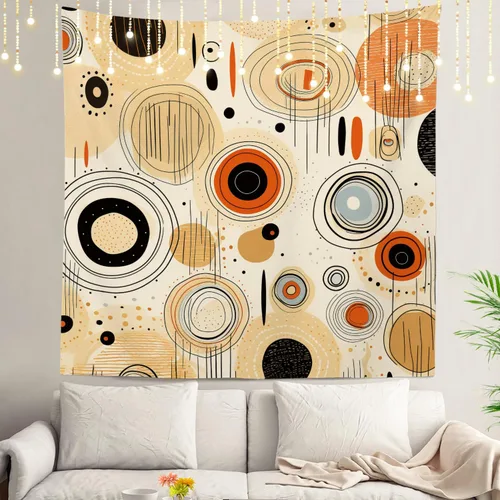 Vista 19 de Shrahala Tapiz de pared de hojas de arce otoñal, hojas rojas sin costuras sobre negro para colgar en la pared, tapiz grande decorativo de fibra