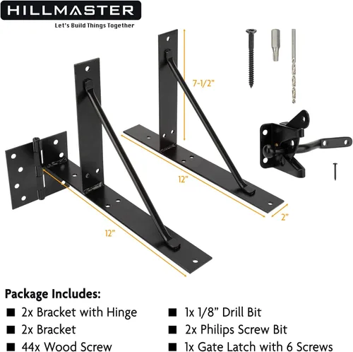 Vista 3 de HILLMASTER Soporte de esquina para puerta, resistente y antihundimiento, kit de marco de puerta ajustable para cercas de madera, puertas