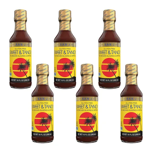 Vista 25 de San-J - Paquete variado Spice of Life - Teriyaki, salsa de naranja, szechuan, maní tailandés - Salsas de cocina sin gluten - Sin OGM - Botellas