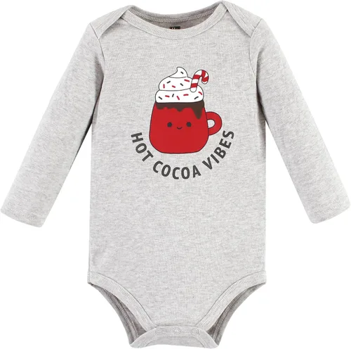 Vista 150 de Hudson Baby Body unisex de algodón de manga larga para bebé, leopardo rosa rojo