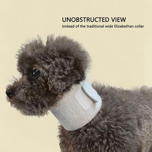 Vista 3 de Cuello pequeño para perro, ajustable y transpirable, cono cervical para evitar lamer, cono protector para perros y gatos, postcirugía, collar