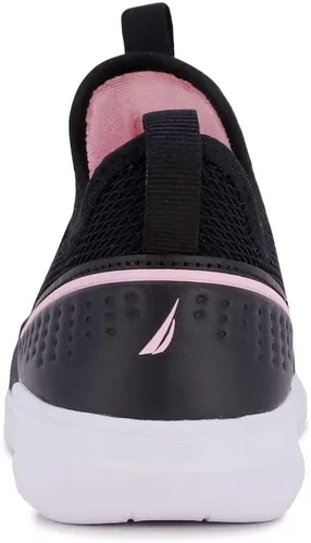 Vista 3 de Nautica Tenis deportivos sin cordones para niñas jóvenes, elegantes zapatos para correr y tenis para niños pequeños y grandes