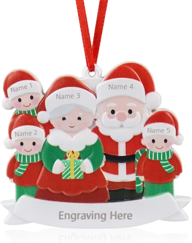 Vista 6 de Adornos de Navidad personalizados 2023, adorno familiar con nombre de familia, decoraciones de Navidad para colgar adornos para árbol de Navidad